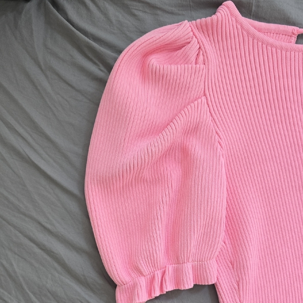 Bundle: Endless Rose Ribbed Pink Knit Top. Miss Love Ribbed Blk Sleeveless Small - Picture 4 of 13
